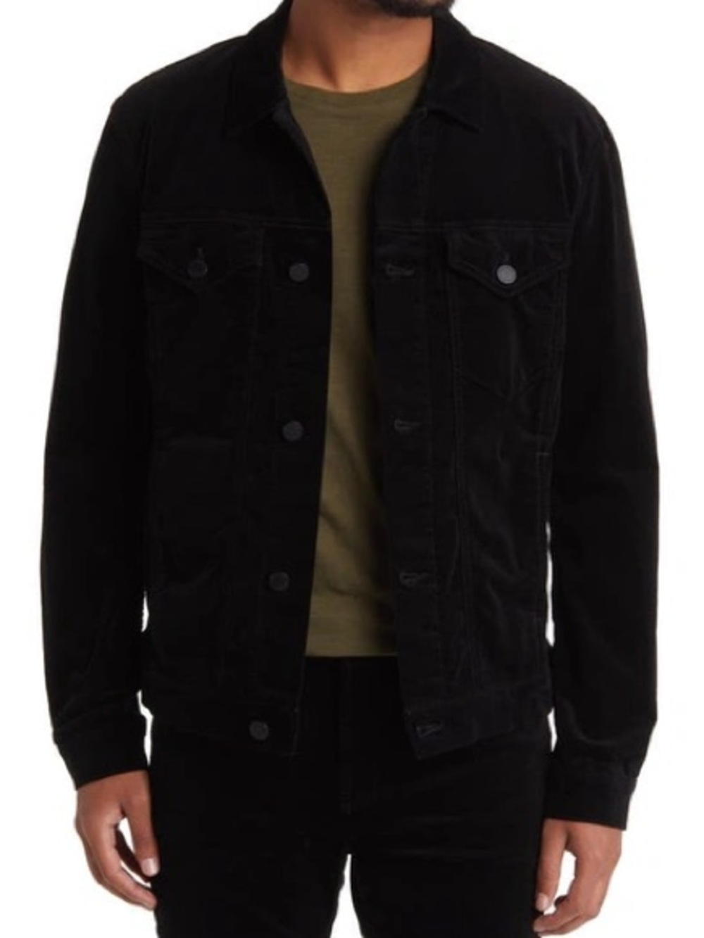 Monfrere Dean Velvet Noir Trucker Jacket size medium